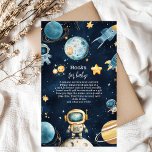 Rymden Planets Rocket Navy Bokar för Baby Tilläggskort<br><div class="desc">Lägg till en hjärtlig beröring till babyduschen med vårt utrymmesskuvkort för yttre babykläder "Bokar för Baby". Den här charmerande gästen i inbjudan för att hjälpa till att bygga den lilla personens bibliotek genom att ta med sig en älskad bok i stället för ett kort - skapande minnen som kommer att...</div>