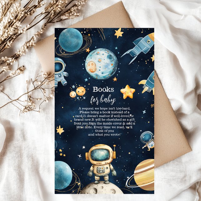 Rymden Planets Rocket Navy Bokar för Baby Tilläggskort (Skapare uppladdad)