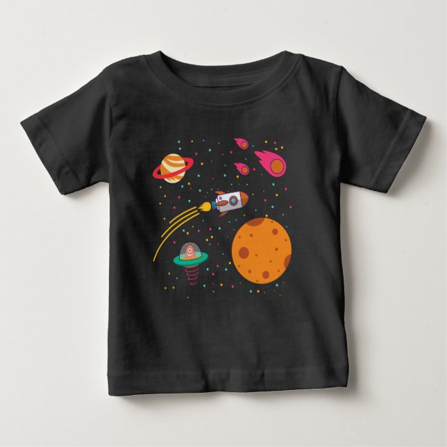 Rymden Planets Småbarn T-shirt (Framsida)