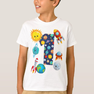 Rymden-planetshandbok 1 år gammal 1:a födelsedag P T Shirt