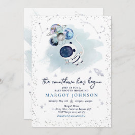 Rymden pojkvän Babyskor Galaxy Baby Shower Inv. Inbjudningar