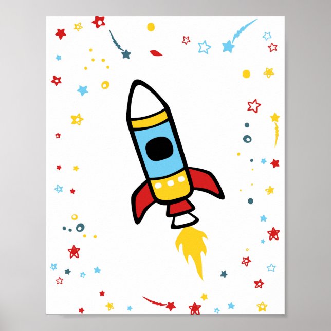 Rymden, raketutskrift 8 x 10 poster (Framsidan)