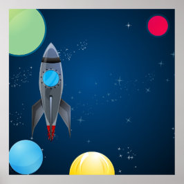 Rymden Rocket Birthday/Party Photo BackDrop Poster