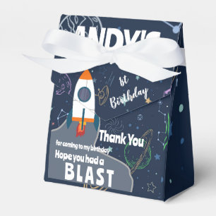 Rymden Rocket Frakt Födelsedagsfest Tack Presentaskar