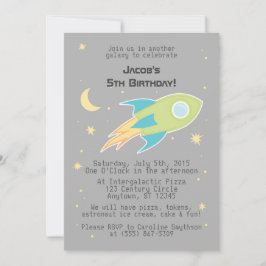 Rymden Rocket Frakt Galaxy Grått-inbjudningar Inbjudningar