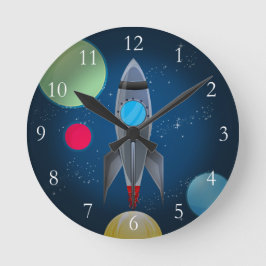 Rymden Rocket Frakt Rund Klocka