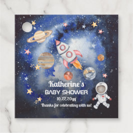 Rymden Rocket Planets Boy Baby Shower Gåvor Etiketter