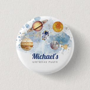 Rymden Rocket Planets Galaxy Button Knapp