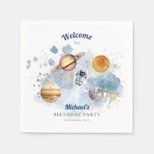 Rymden Rocket Planets Galaxy Pappersservett