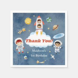 Rymden Rocket Planets Pappra Tallrikar Napkins Pappersservett