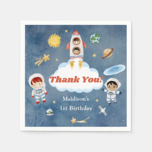Rymden Rocket Planets Pappra Tallrikar Napkins Pappersservett