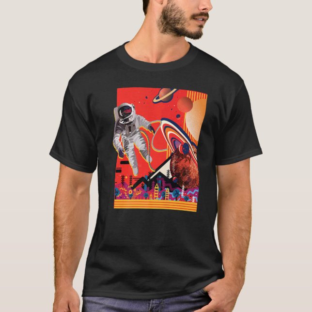 Rymden Rymden Universum Planeter T Shirt (Framsida)