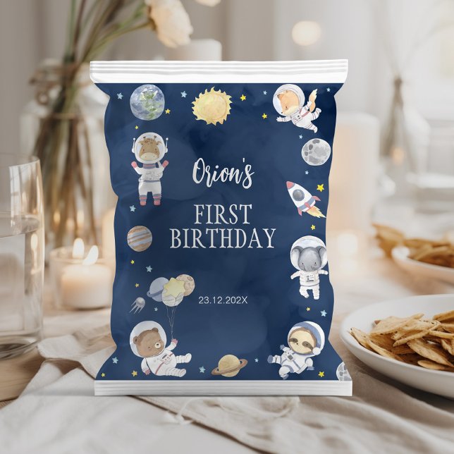 Rymden Safari Birthday Chip Bag Wrapper Reklamblad (Skapare uppladdad)
