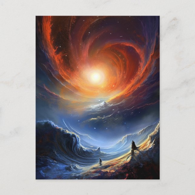 Rymden Sci Fi liggande bild Vykort (Framsida)