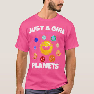 Rymden Science Cute Planets Älskare Girls Women T Shirt