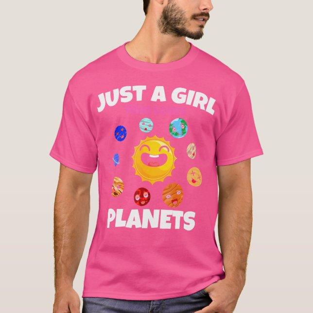Rymden Science Cute Planets Älskare Girls Women T Shirt (Framsida)
