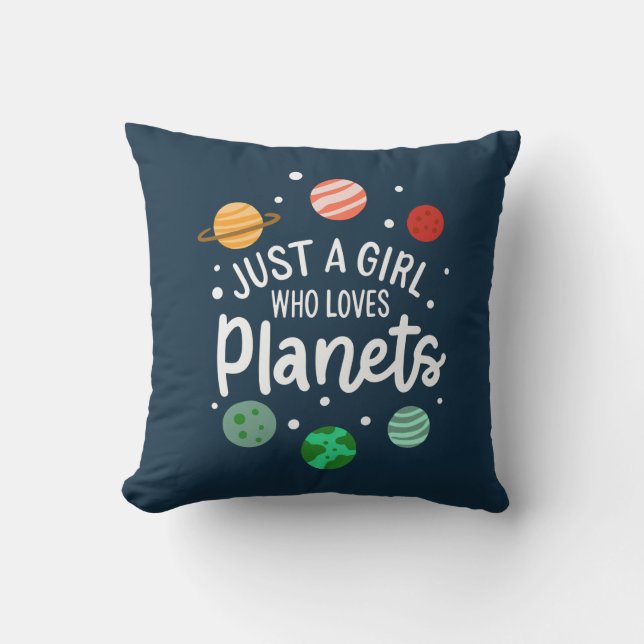 Rymden Science Girl som Kärlek Planets Kudde (Framsida)