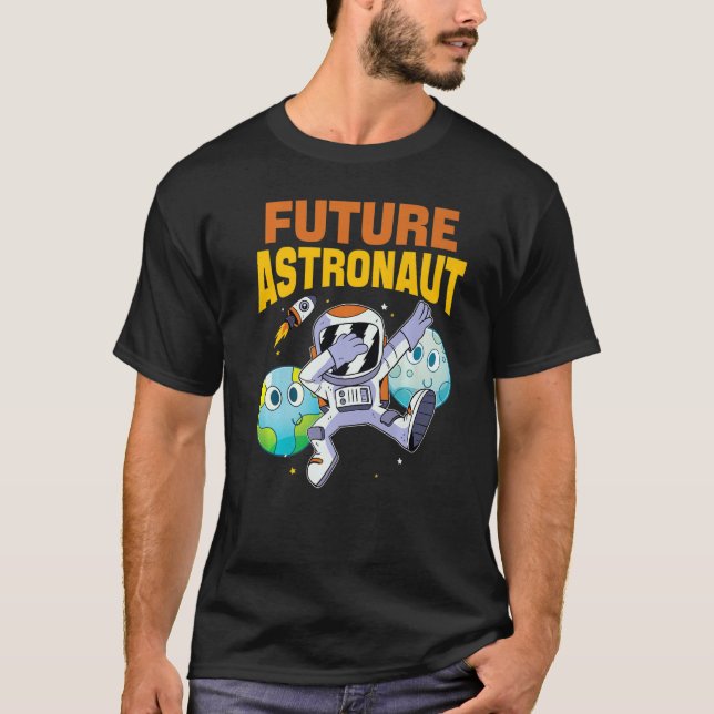 Rymden Science Rocket Universe Dabbing Future T Shirt (Framsida)