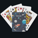 Rymden Shuttle Måne Stars Personlig Casinokort<br><div class="desc">Coola och nonsens rymden-kort med stjärnor,  måne och planeter. Anpassa detta genom att lägga till en namn. Klicka på knappen "Anpassa" ovan om du vill ändra platshållaren namn eller ta bort för att göra detta till ett vanligt kort som är ditt sak</div>