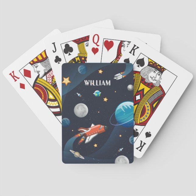 Rymden Shuttle Måne Stars Personlig Casinokort (Baksidan)