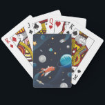 Rymden-skyttel Travel Måne Stars Casinokort<br><div class="desc">Coola och nonsens rymden-kort med stjärnor,  måne och planeter</div>