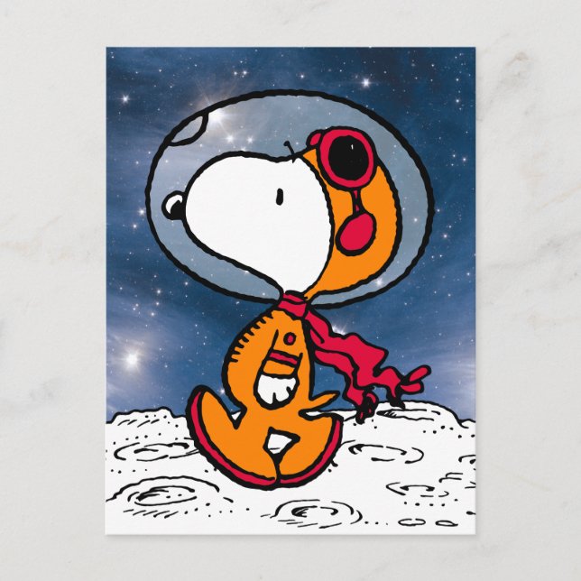 Rymden | Snoopy Astronaut Vykort (Framsida)