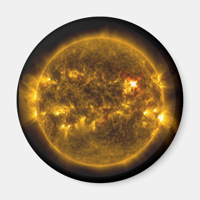 Rymden Sol med solfångare Magnet (Framsidan)