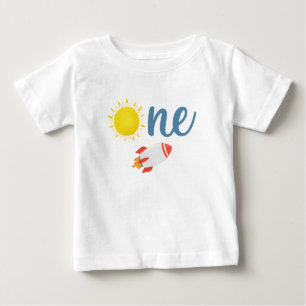 Rymden Sol Rocket First Birthday Shirt T Shirt
