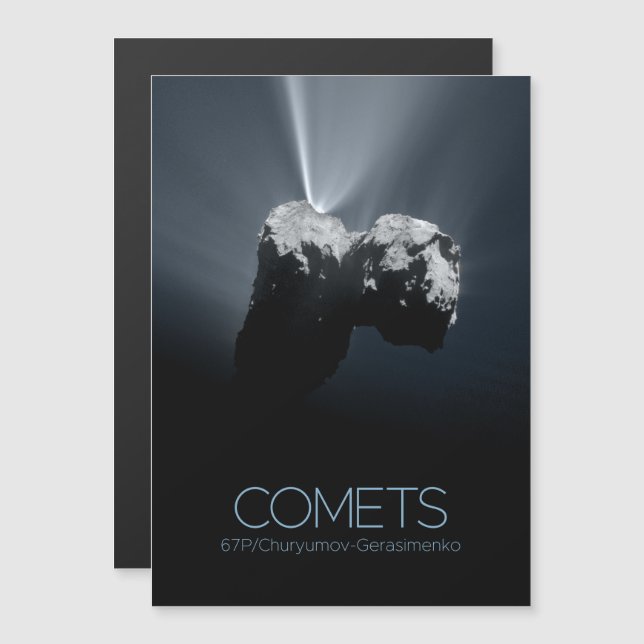 Rymden, Solar System, Cosmos, Comets, 67P Magnetisk Inbjudningskort (Fram/baksida)