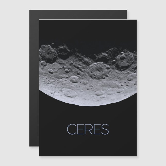 Rymden, Solar System, Dwarf Planet Ceres Magnetisk Inbjudningskort (Fram/baksida)