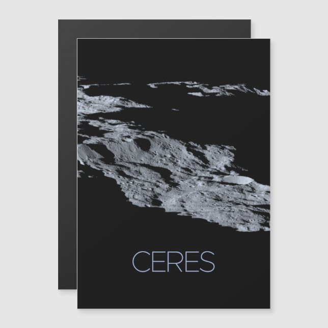 Rymden, Solar System, Dwarf Planet Ceres Magnetisk Inbjudningskort (Fram/baksida)