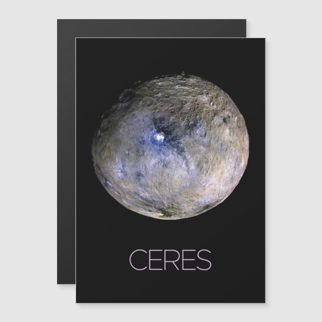 Rymden, Solar System, Dwarf Planet Ceres Magnetisk Inbjudningskort (Fram/baksida)