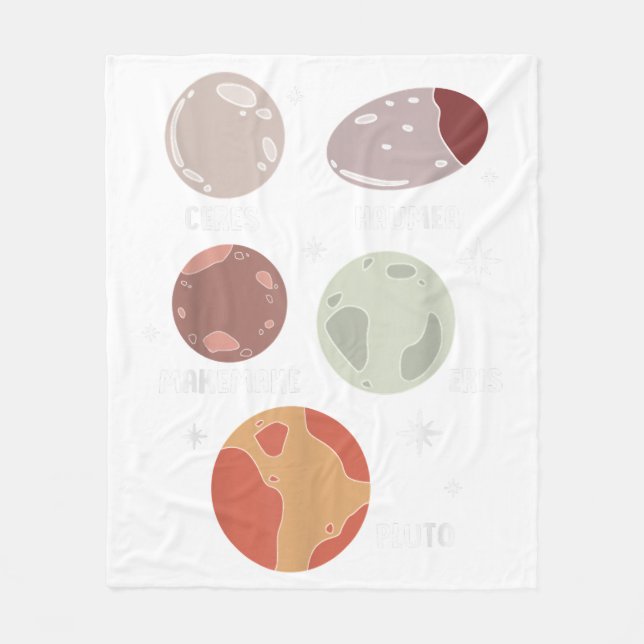 Rymden Solar System Dwarf Planet För barn Fleecefilt (Framsidan)