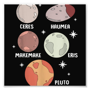 Rymden Solar System Dwarf Planet För barn Fototryck