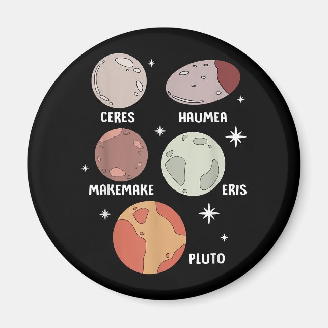 Rymden Solar System Dwarf Planet För barn Magnet (Framsidan)