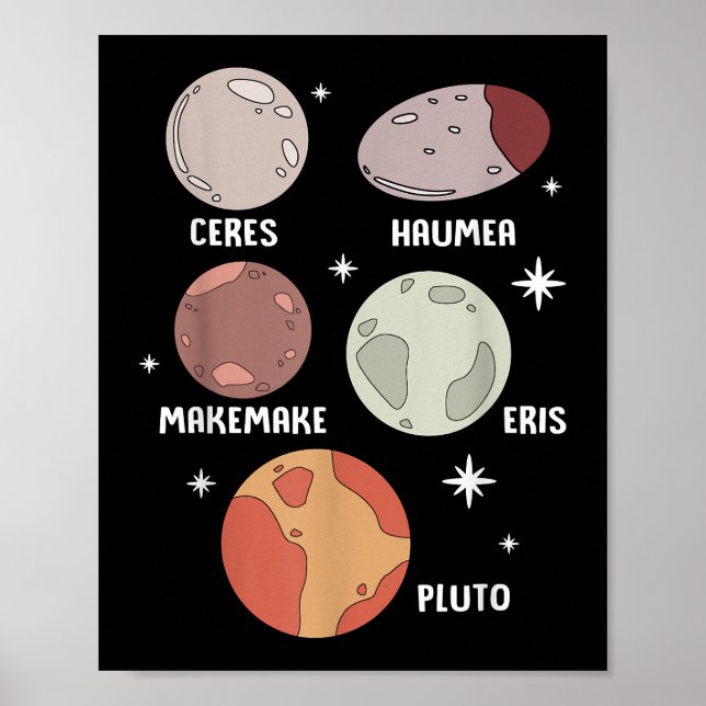 Rymden Solar System Dwarf Planet För barn Poster (Framsidan)