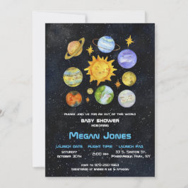 Rymden | Solsystemet Baby Shower Inbjudan