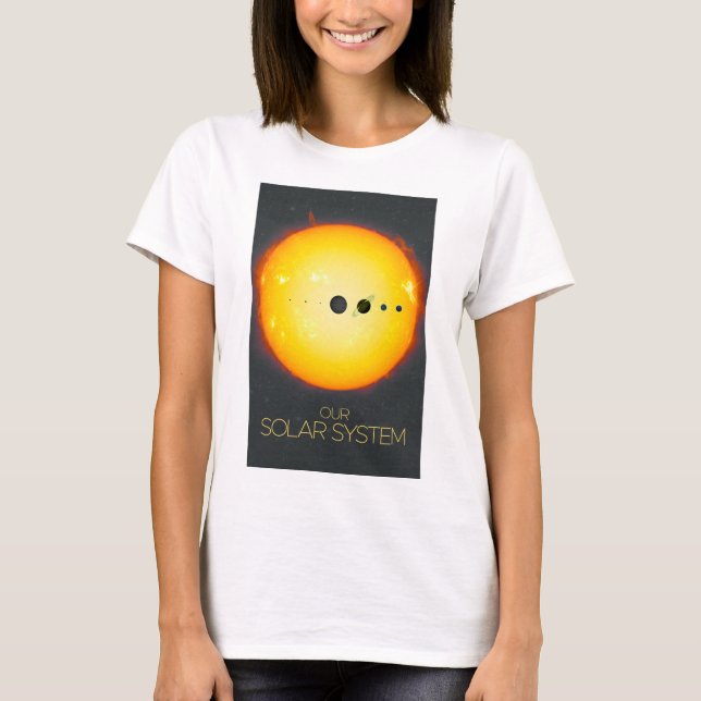 Rymden, solsystemet, Sol och planeter T Shirt (Framsida)