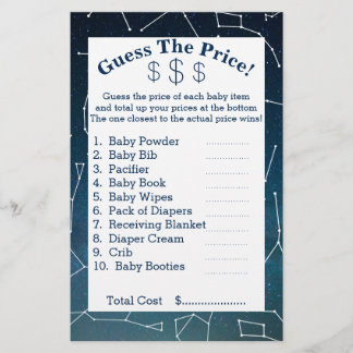 Rymden & Stjärnkonstellationer Gissa Priserna Flygblad