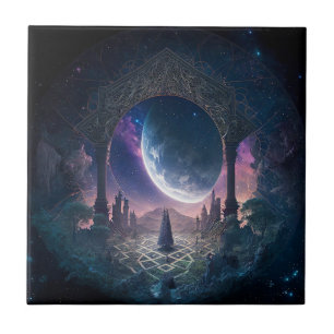 Rymden Surreal Fantasy Art Kakelplatta