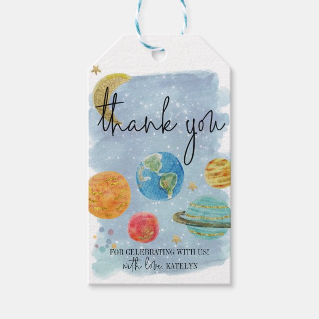 Rymden Tack Märkre Presentetikett (Framsidan)