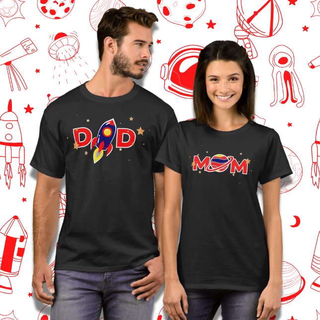Rymden Theme MAMMA Typography Galaxy Planet T Shirt (Skapare uppladdad)