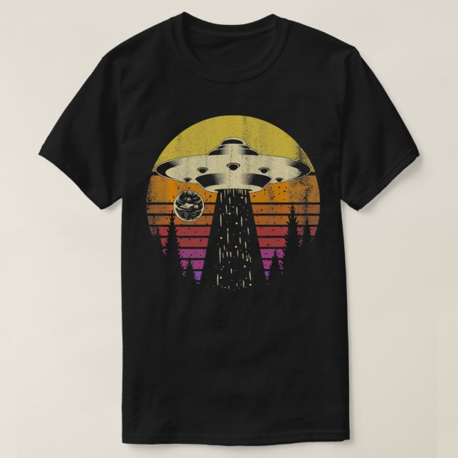 Rymden UFO Alien Abduction Gift Alien Pullove T Shirt (Design framsida)