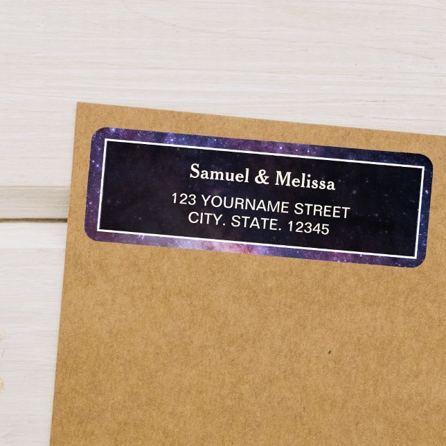 Rymden Universe Galaxy Bröllop Returadress Etikett (Skapare uppladdad)