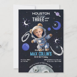 Rymden vid någon ålder på födelsedagsinbjudan med inbjudningar