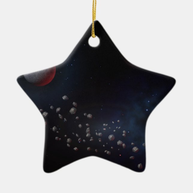 RymdenAsteroids & planet Julgransprydnad Keramik (Framsidan)