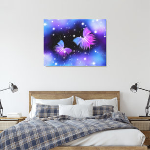 Rymdfantasi Butterflies Cosmic Canvastryck