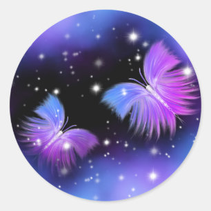 Rymdfantasi Butterflies Cosmic Runt Klistermärke