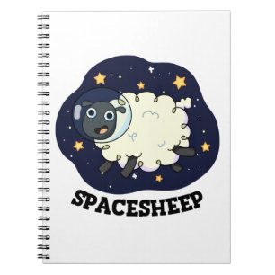 Rymdfår Rollig Astronaut Får Puns Anteckningsbok
