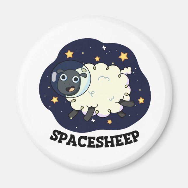 Rymdfår Rollig Astronaut Får Puns Magnet (Framsidan)